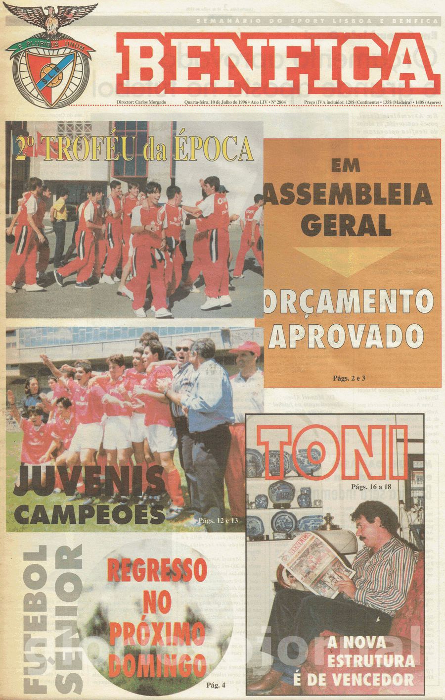 jornal o benfica 2804 1996-07-10